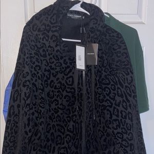 Dolce & Gabbana Leopard-Print Zip-Up Jersey Hoodie